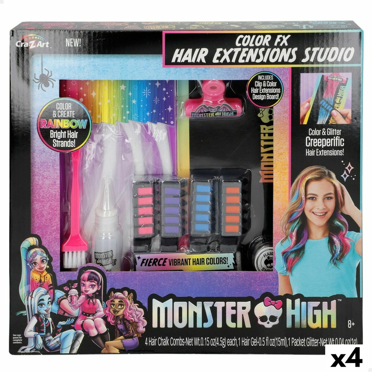 Set per Capelli Monster High Extension per i Capelli (4 Unità) - Disponibile in 3-4 giorni lavorativi