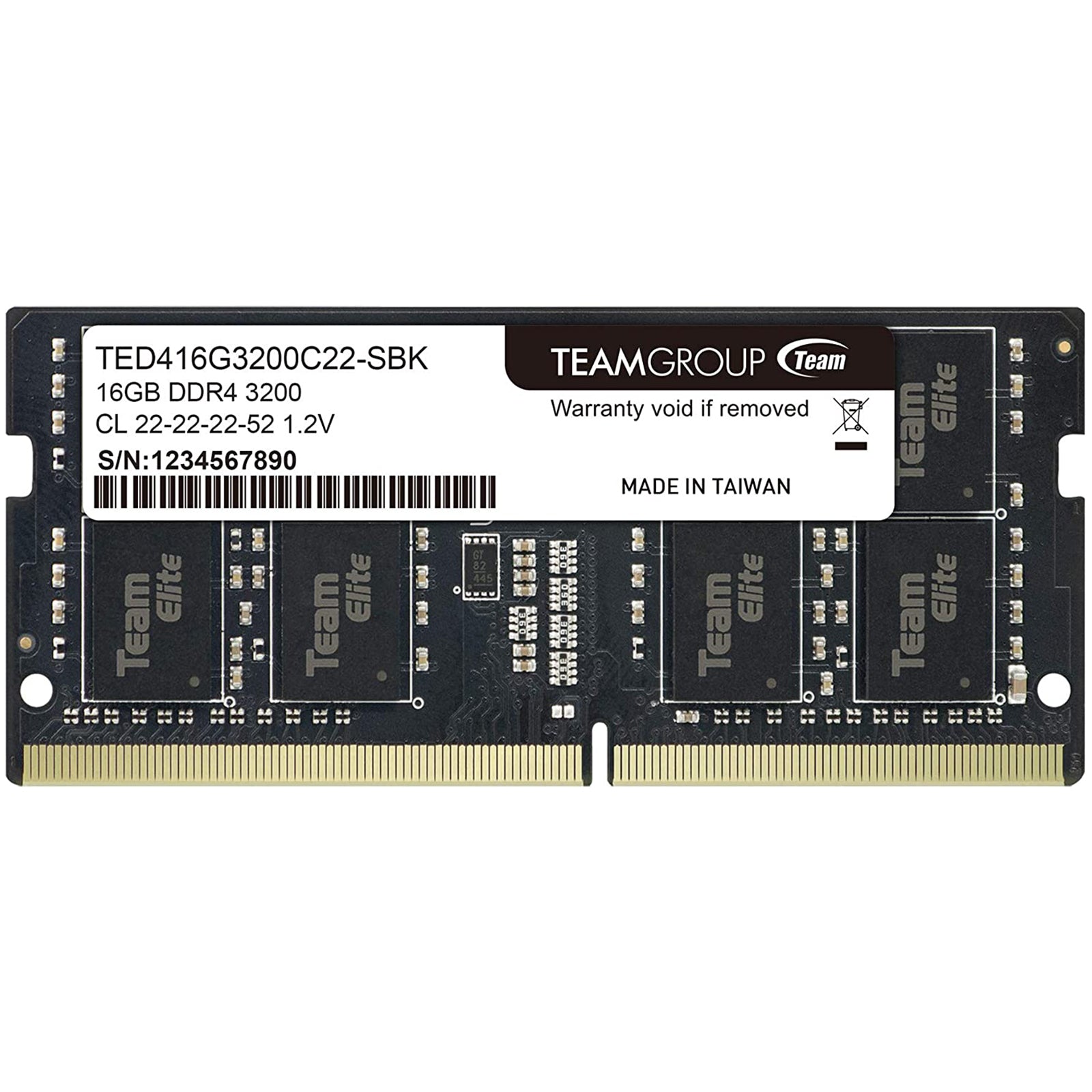 Team Group Memoria RAM DDR4 16GB SODIMM 3200 Mhz TED416G3200C22-S01 - Disponibile in 2-4 giorni lavorativi