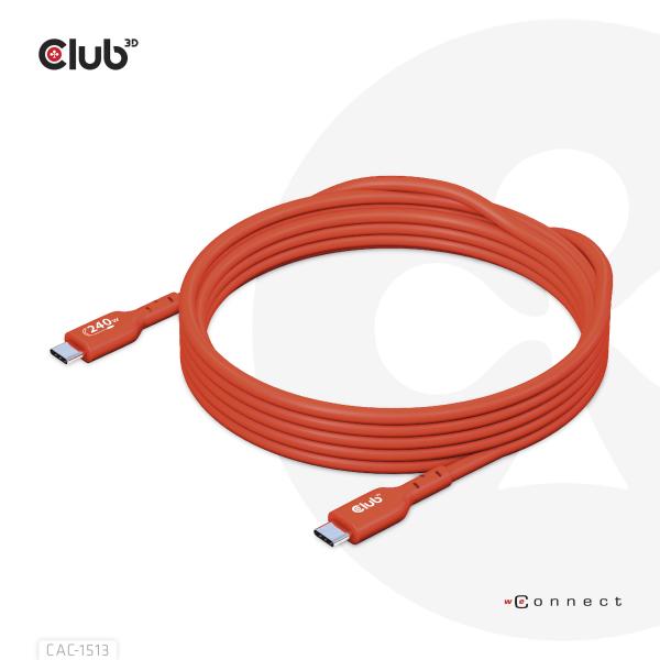 Club3d Cac-1513 Cavo Usb 3mt Usb 2.0 Usb C Arancione - Disponibile in 3-4 giorni lavorativi Club3d